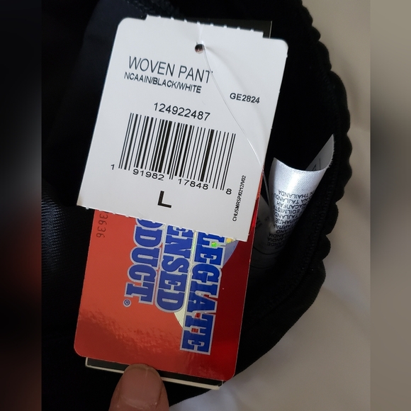 Adidas Athletic pants size large Black & white With red IU logo - Picture 3 of 5